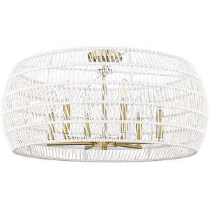 Ellie 6 Light 27.13 inch Modern Brushed Gold Semi-Flush Ceiling Light